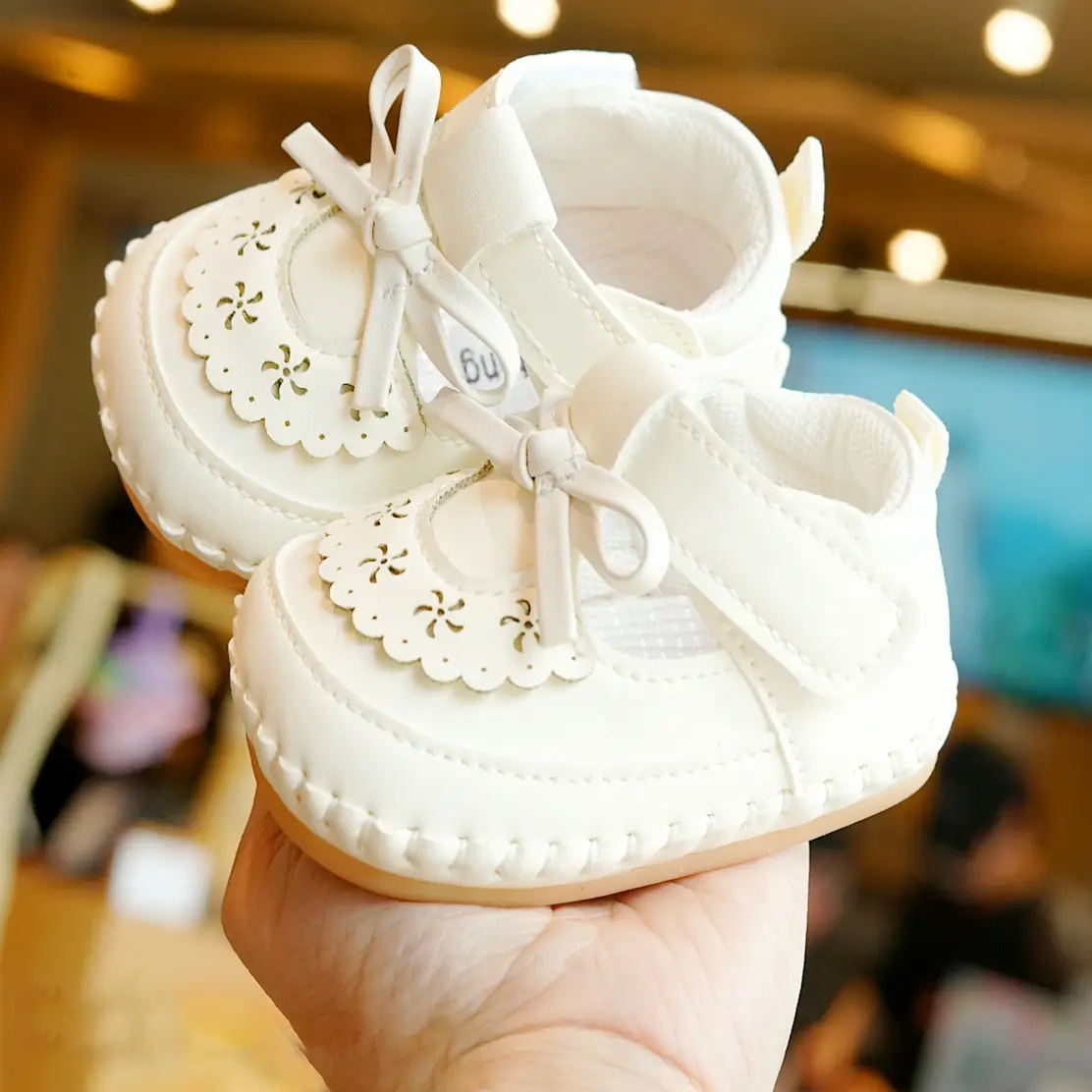 Pink Bow Baby Shoes for 0-1 Years Soft Sole Non-Slip