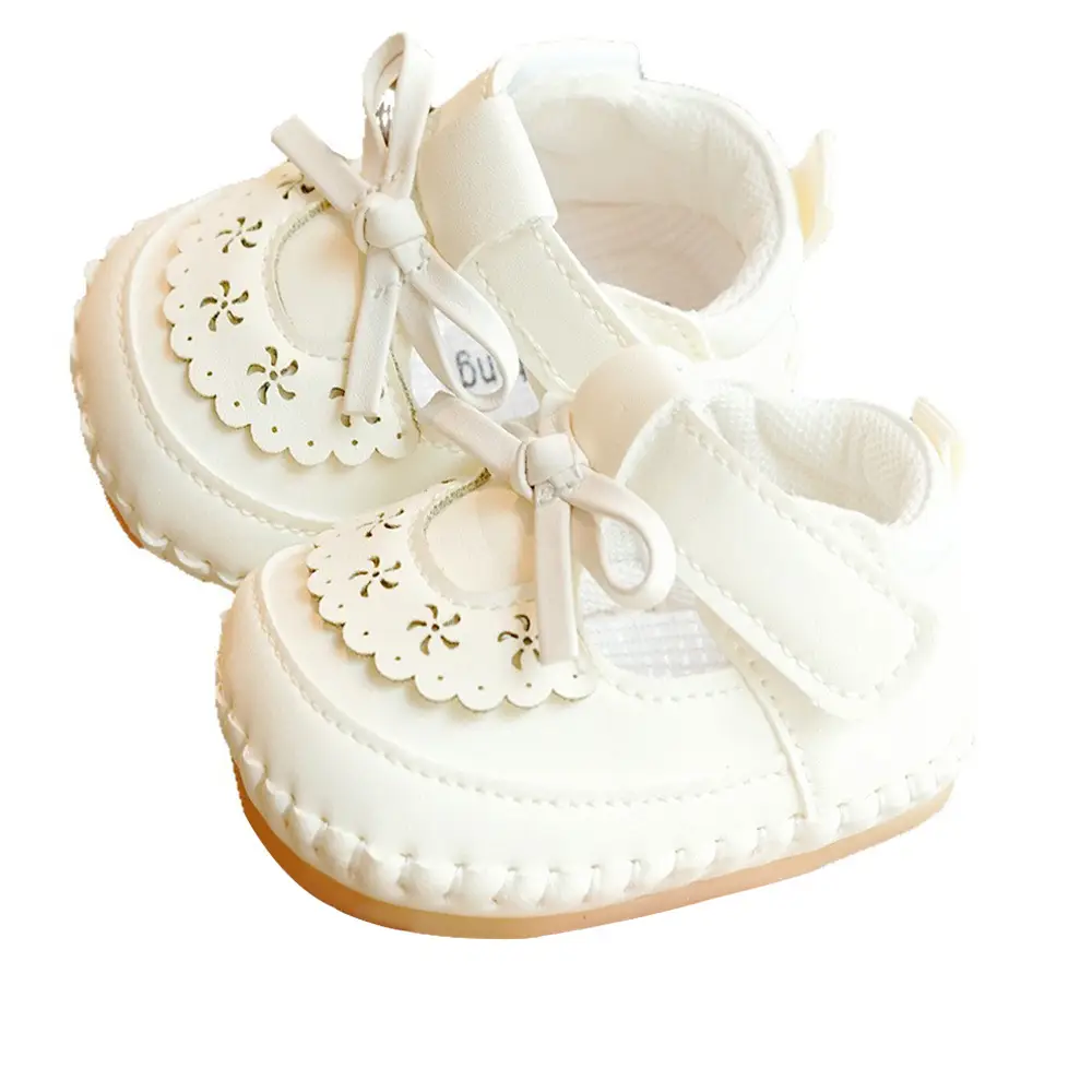 Pink Bow Baby Shoes for 0-1 Years Soft Sole Non-Slip