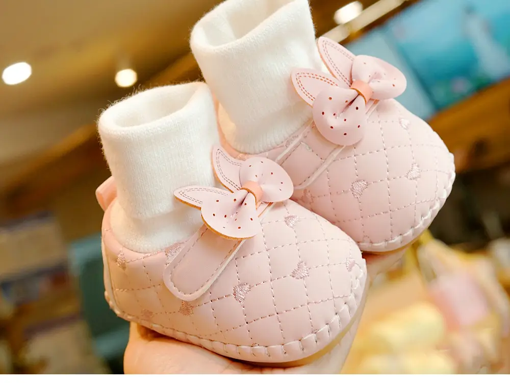 Pink Butterfly Baby Shoes 0-1 Year Old Non-Slip Soft Sole — feature 8