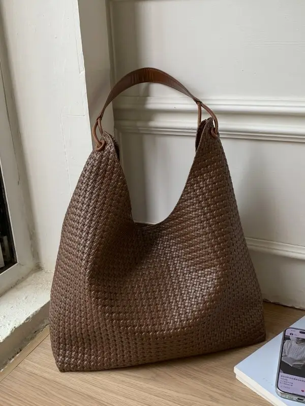 Women's Retro Korean Style Brown Tote Bag - Image 6