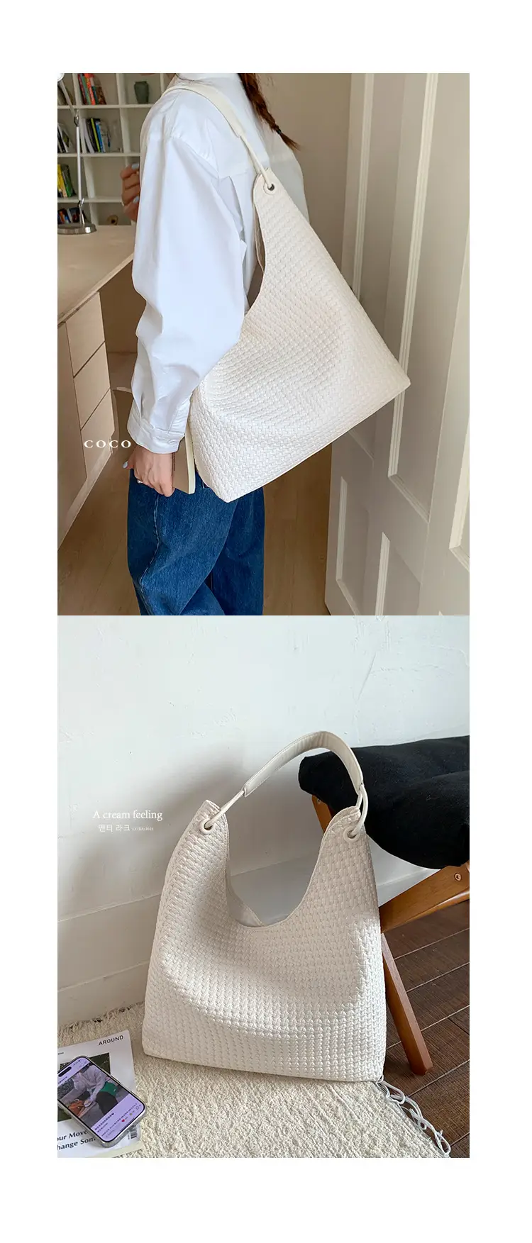 Women's Retro Korean Style Brown Tote Bag — feature 16