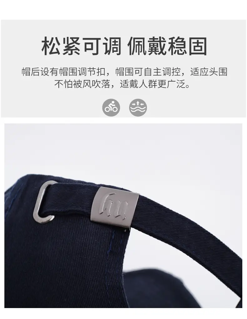 Men Navy Blue Retro Baseball Cap with Letter Embroidery — feature 4