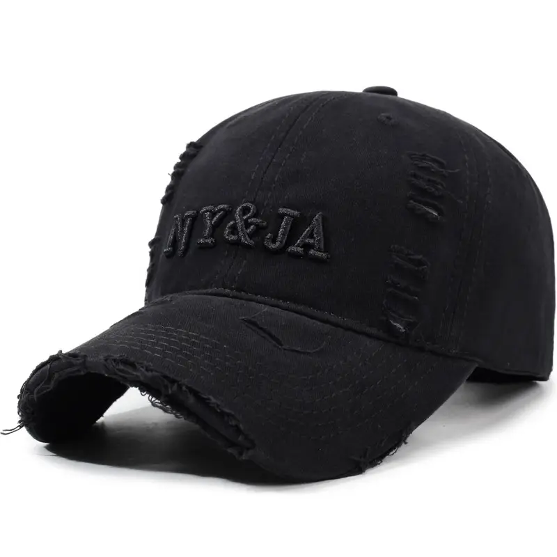 Men Navy Blue Retro Baseball Cap with Letter Embroidery - Image 5