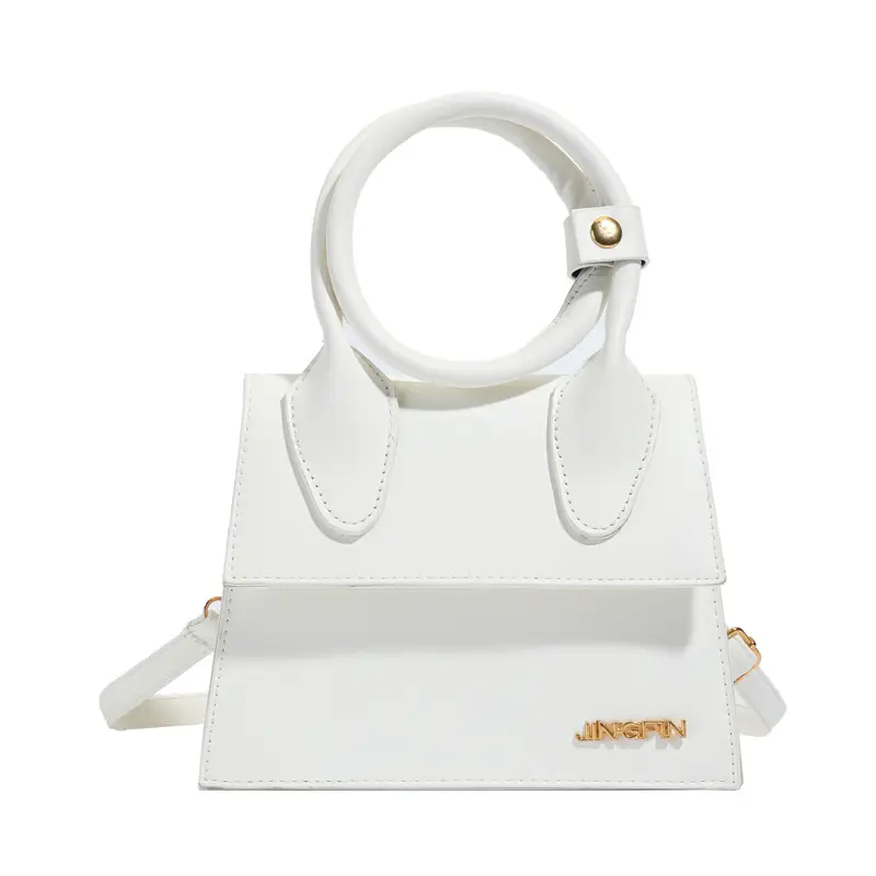 White Retro Handbag with Chain Strap for Women - Image 10