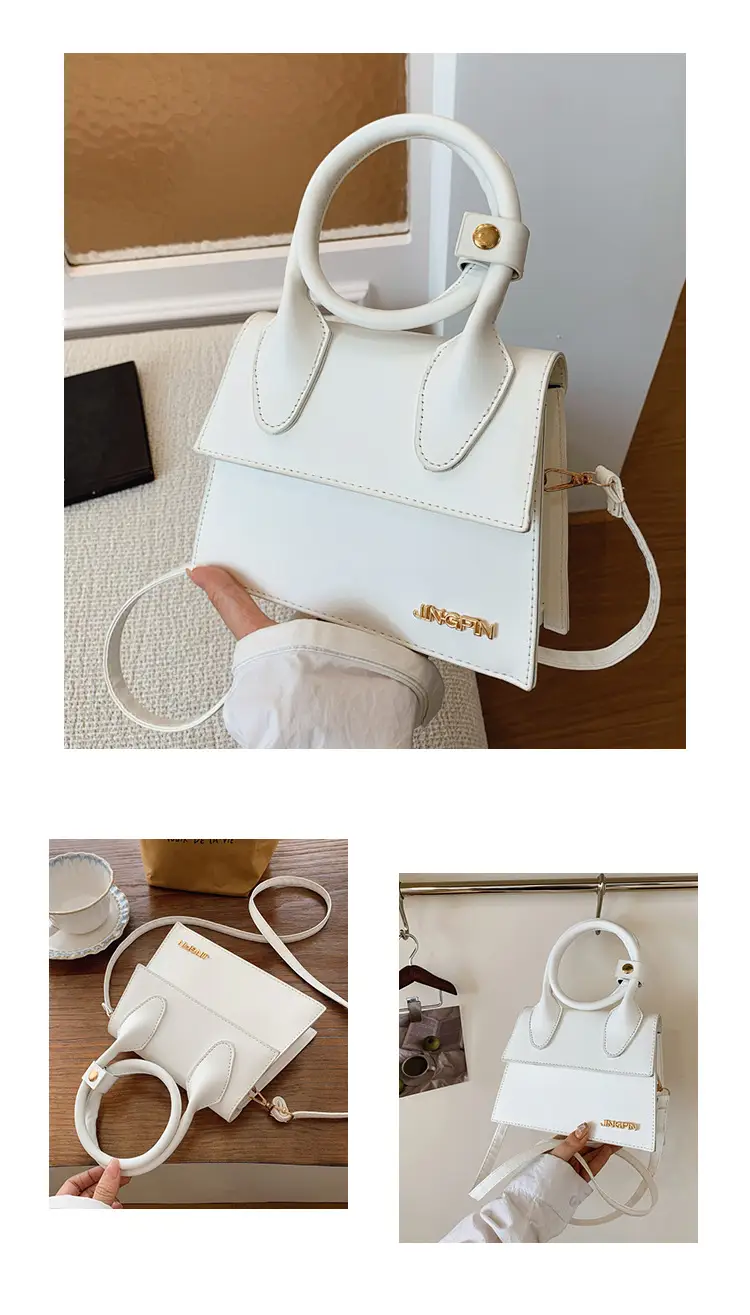 White Retro Handbag with Chain Strap for Women — feature 19