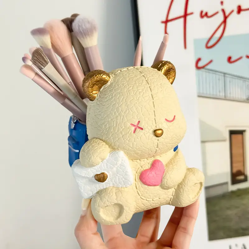 Makeup Brush Storage Bear Holder for Bedroom Dresser β feature 3