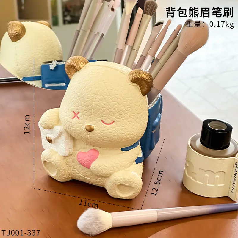 Makeup Brush Storage Bear Holder for Bedroom Dresser