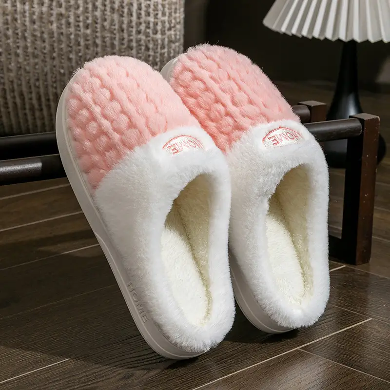 Women's Cotton Slippers Autumn and Winter 2025 New Couple Cotton Shoes Men's Thickened Warm Non-Slip Home Plush Maternity Shoes - Image 6
