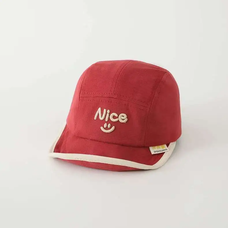 Korean Style Embroidered Hat for Boys Girls Beige — feature 10