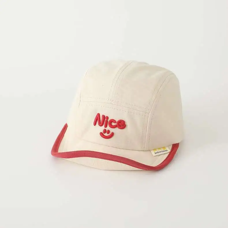 Korean Style Embroidered Hat for Boys Girls Beige — feature 11