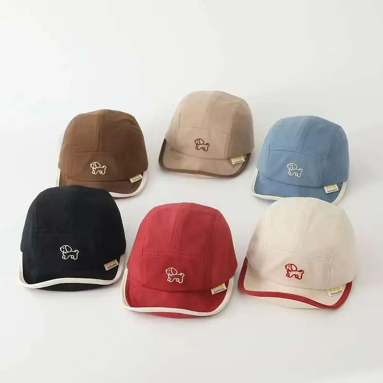 Korean Style Embroidered Hat for Boys Girls Beige — feature 14