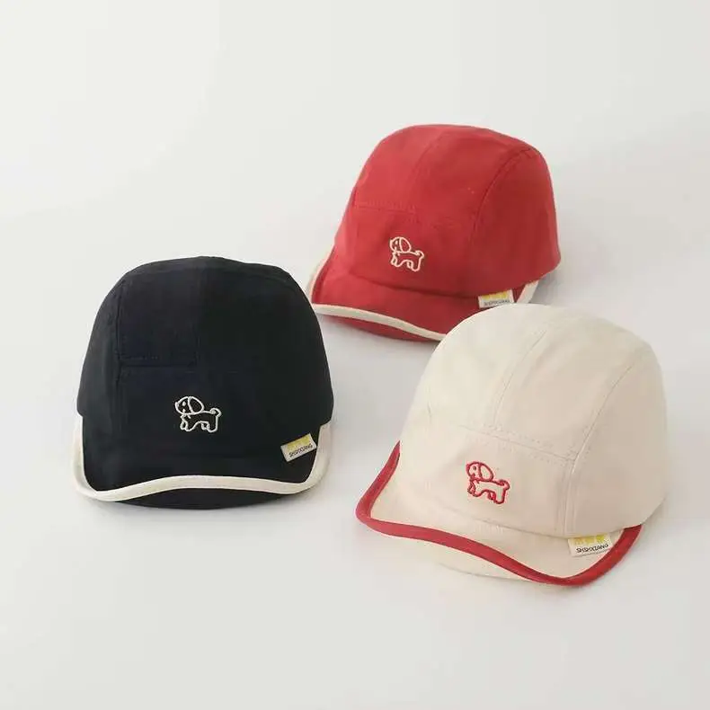 Korean Style Embroidered Hat for Boys Girls Beige — feature 15