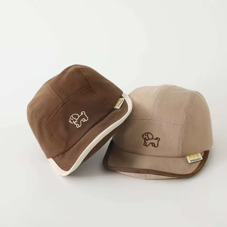 Korean Style Embroidered Hat for Boys Girls Beige — feature 16