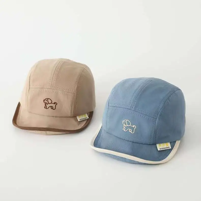Korean Style Embroidered Hat for Boys Girls Beige — feature 17