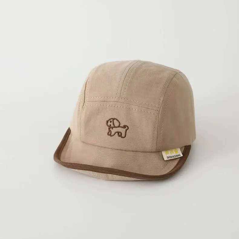 Korean Style Embroidered Hat for Boys Girls Beige — feature 19