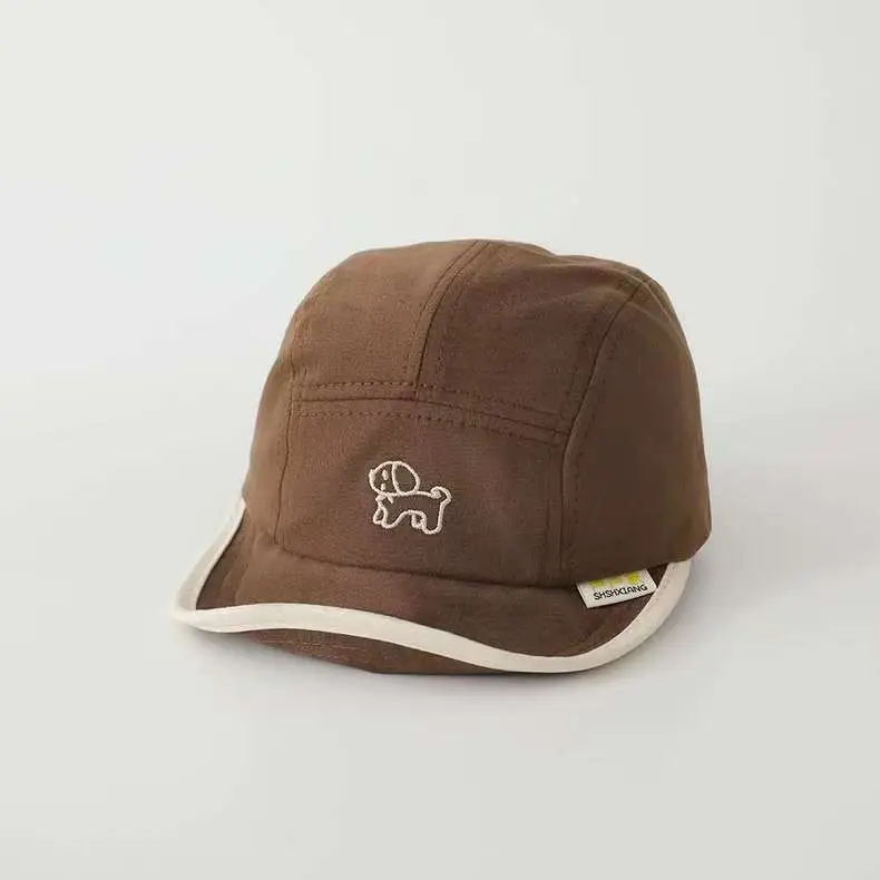 Korean Style Embroidered Hat for Boys Girls Beige — feature 20