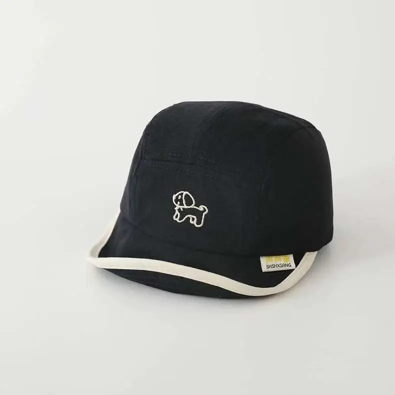 Korean Style Embroidered Hat for Boys Girls Beige — feature 21