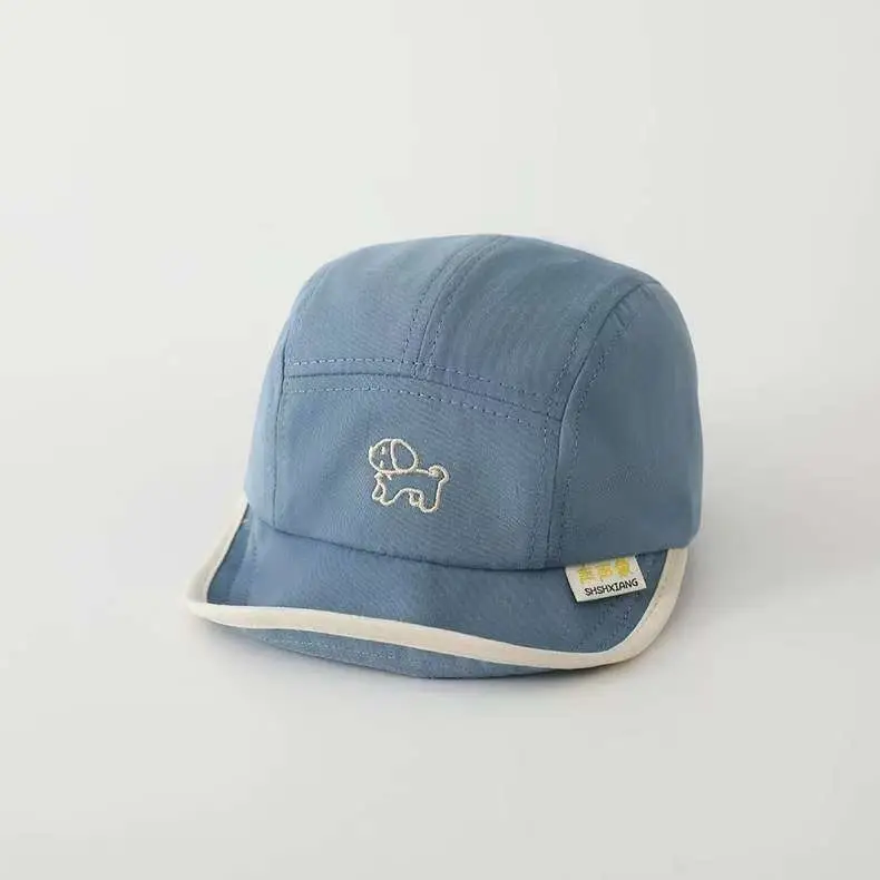 Korean Style Embroidered Hat for Boys Girls Beige — feature 23