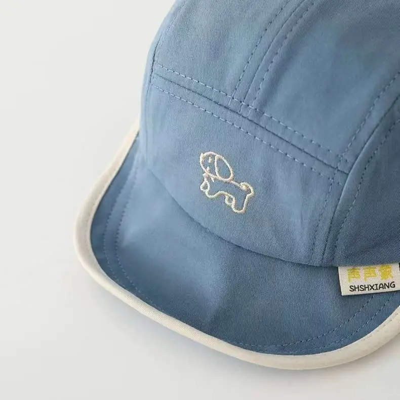Korean Style Embroidered Hat for Boys Girls Beige — feature 24