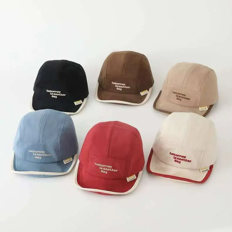 Korean Style Embroidered Hat for Boys Girls Beige — feature 26