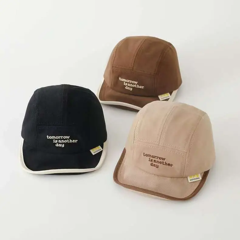 Korean Style Embroidered Hat for Boys Girls Beige — feature 28