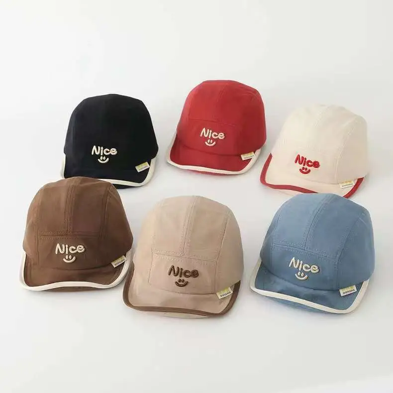 Korean Style Embroidered Hat for Boys Girls Beige — feature 3