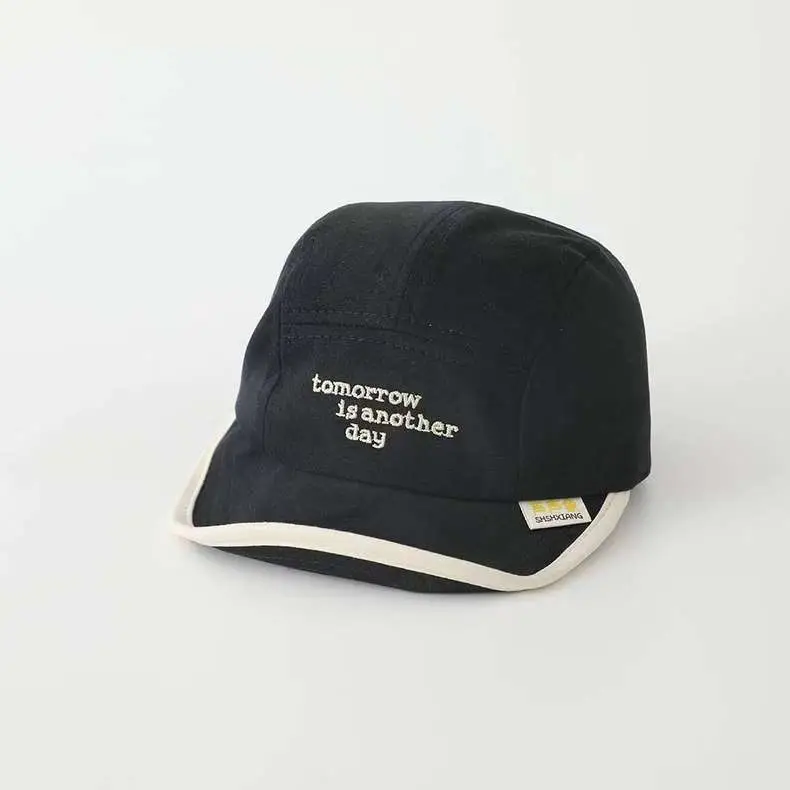 Korean Style Embroidered Hat for Boys Girls Beige — feature 32
