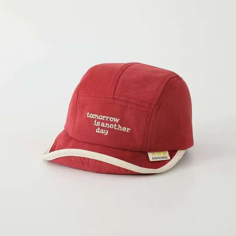 Korean Style Embroidered Hat for Boys Girls Beige — feature 33