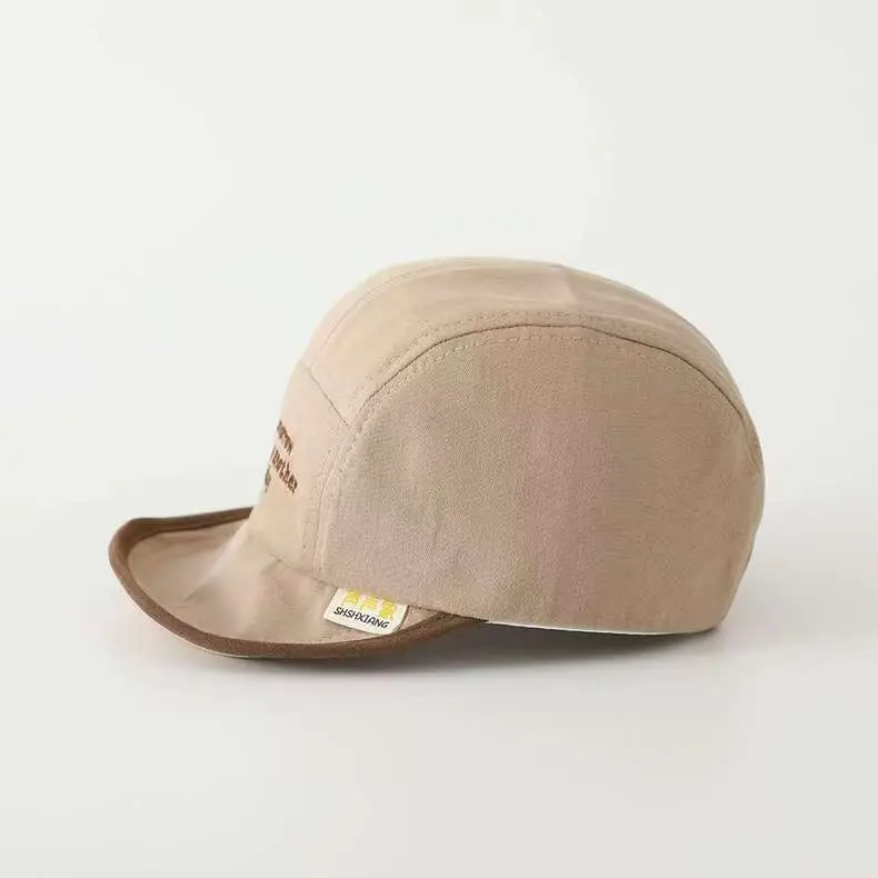 Korean Style Embroidered Hat for Boys Girls Beige — feature 35