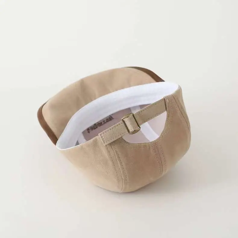 Korean Style Embroidered Hat for Boys Girls Beige — feature 36
