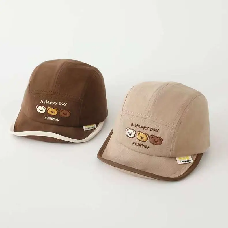 Korean Style Embroidered Hat for Boys Girls Beige — feature 39
