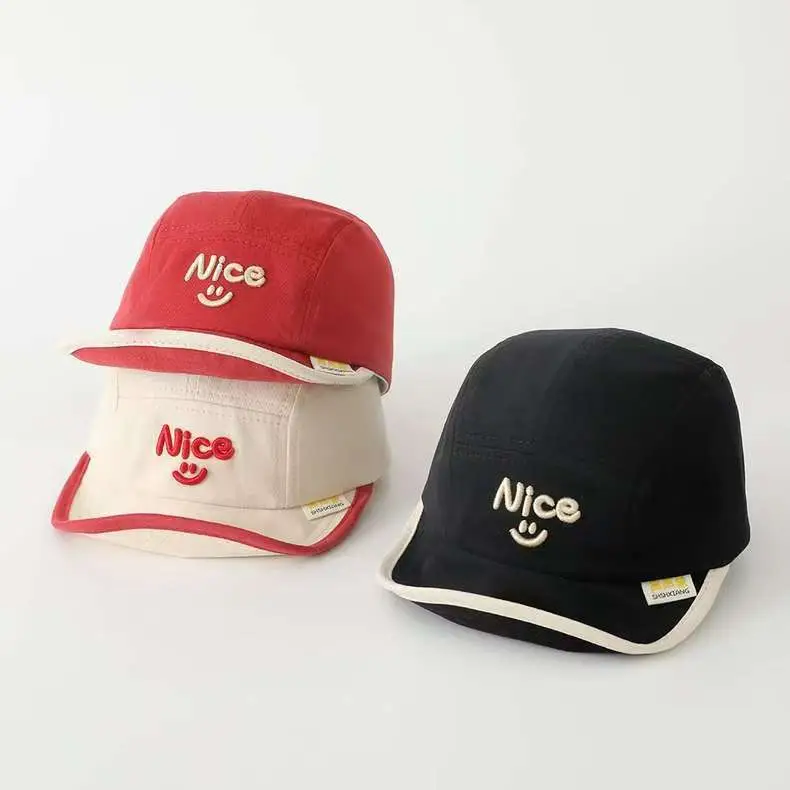 Korean Style Embroidered Hat for Boys Girls Beige — feature 4