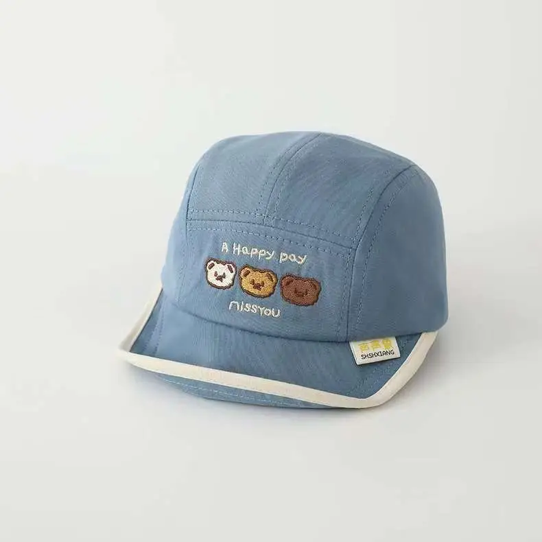 Korean Style Embroidered Hat for Boys Girls Beige — feature 40