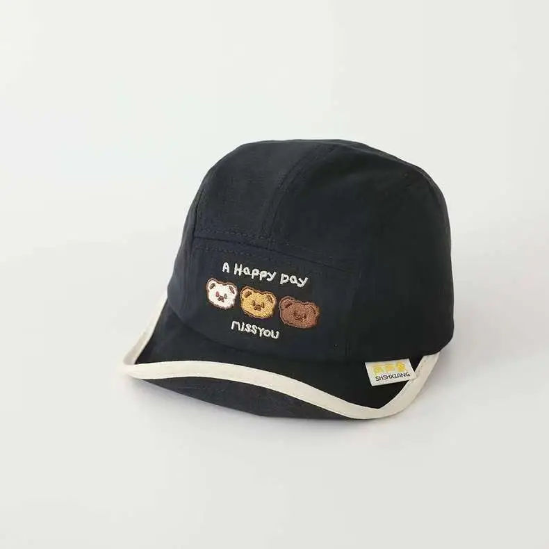 Korean Style Embroidered Hat for Boys Girls Beige — feature 44