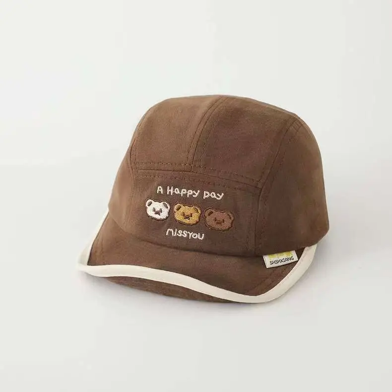 Korean Style Embroidered Hat for Boys Girls Beige — feature 45