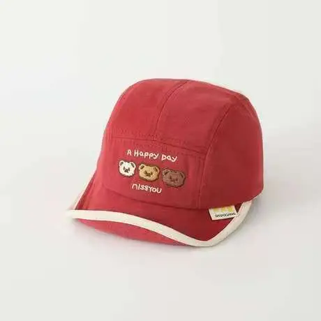 Korean Style Embroidered Hat for Boys Girls Beige - Image 4