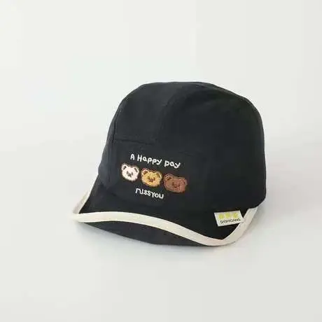 Korean Style Embroidered Hat for Boys Girls Beige - Image 5