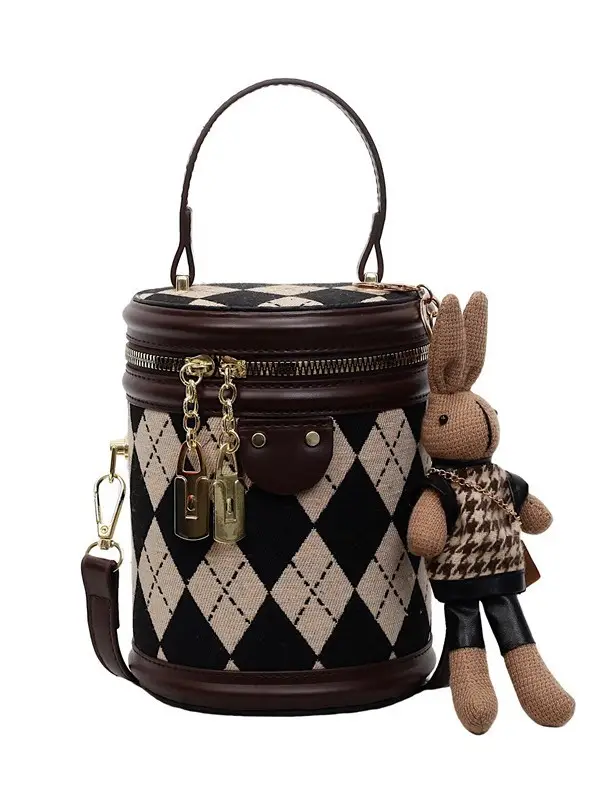 Retro Checkered Handheld Bag for Women - Image 11