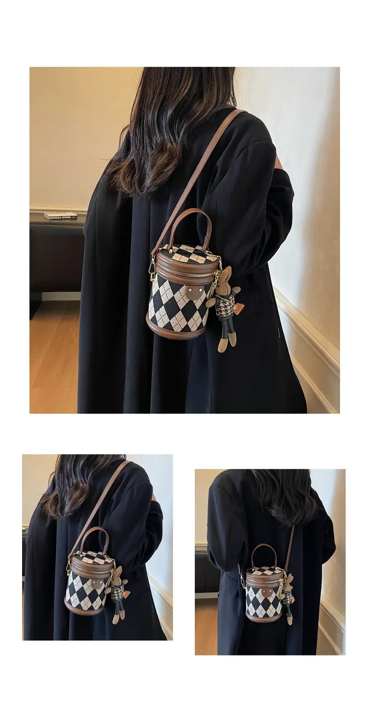 Retro Checkered Handheld Bag for Women — feature 10