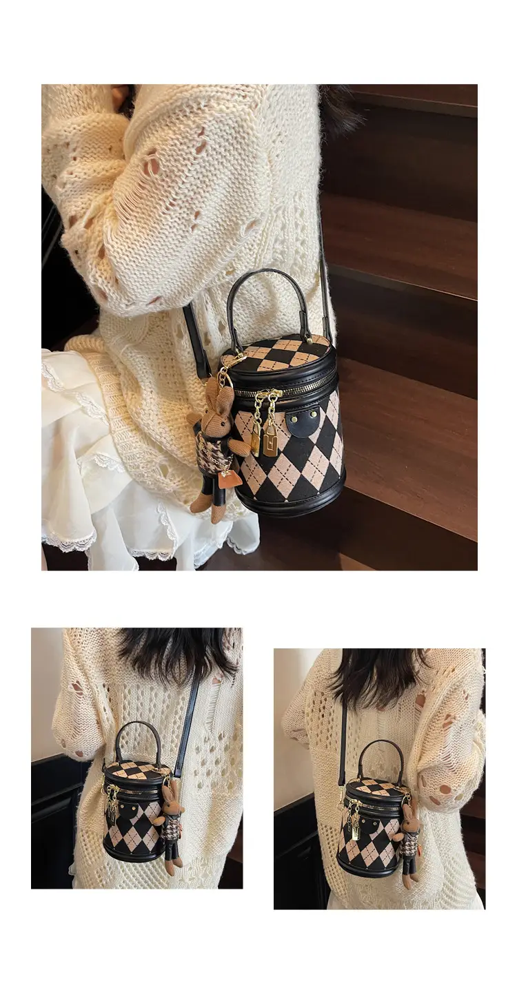 Retro Checkered Handheld Bag for Women — feature 11
