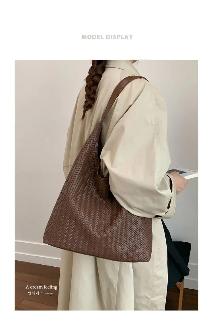Brown Textured Tote Bag for Women Daily Commute — feature 1