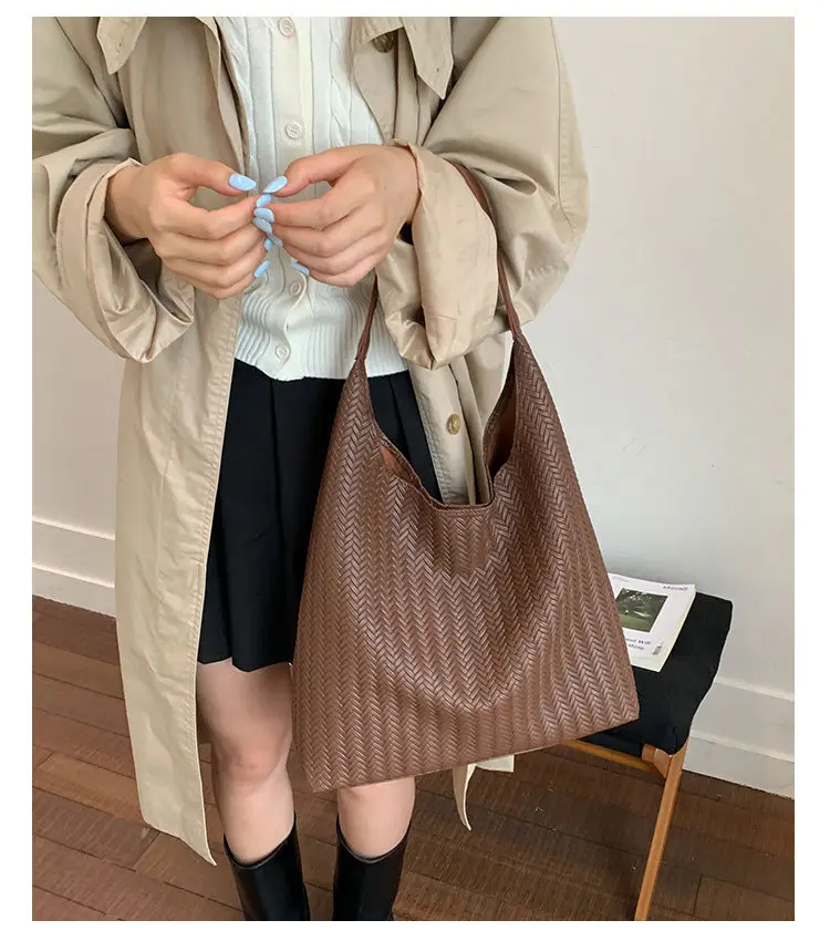 Brown Textured Tote Bag for Women Daily Commute — feature 10