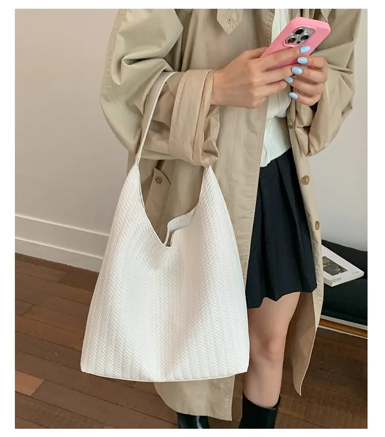 Brown Textured Tote Bag for Women Daily Commute — feature 11