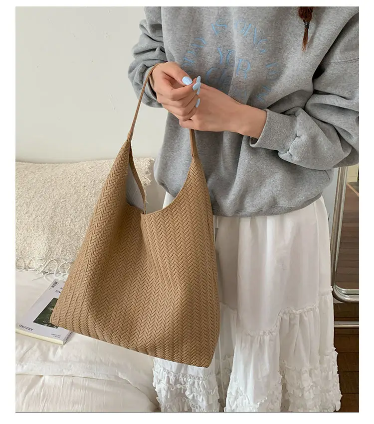 Brown Textured Tote Bag for Women Daily Commute — feature 18