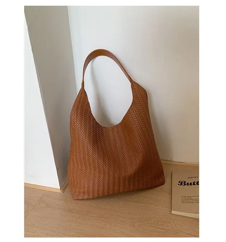 Brown Textured Tote Bag for Women Daily Commute — feature 22