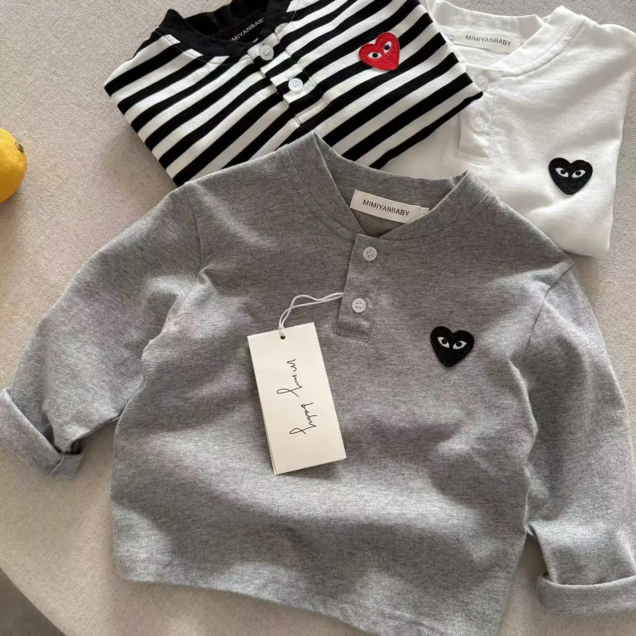 Children's Long Sleeve T-Shirts Set with Heart Design - Image 7