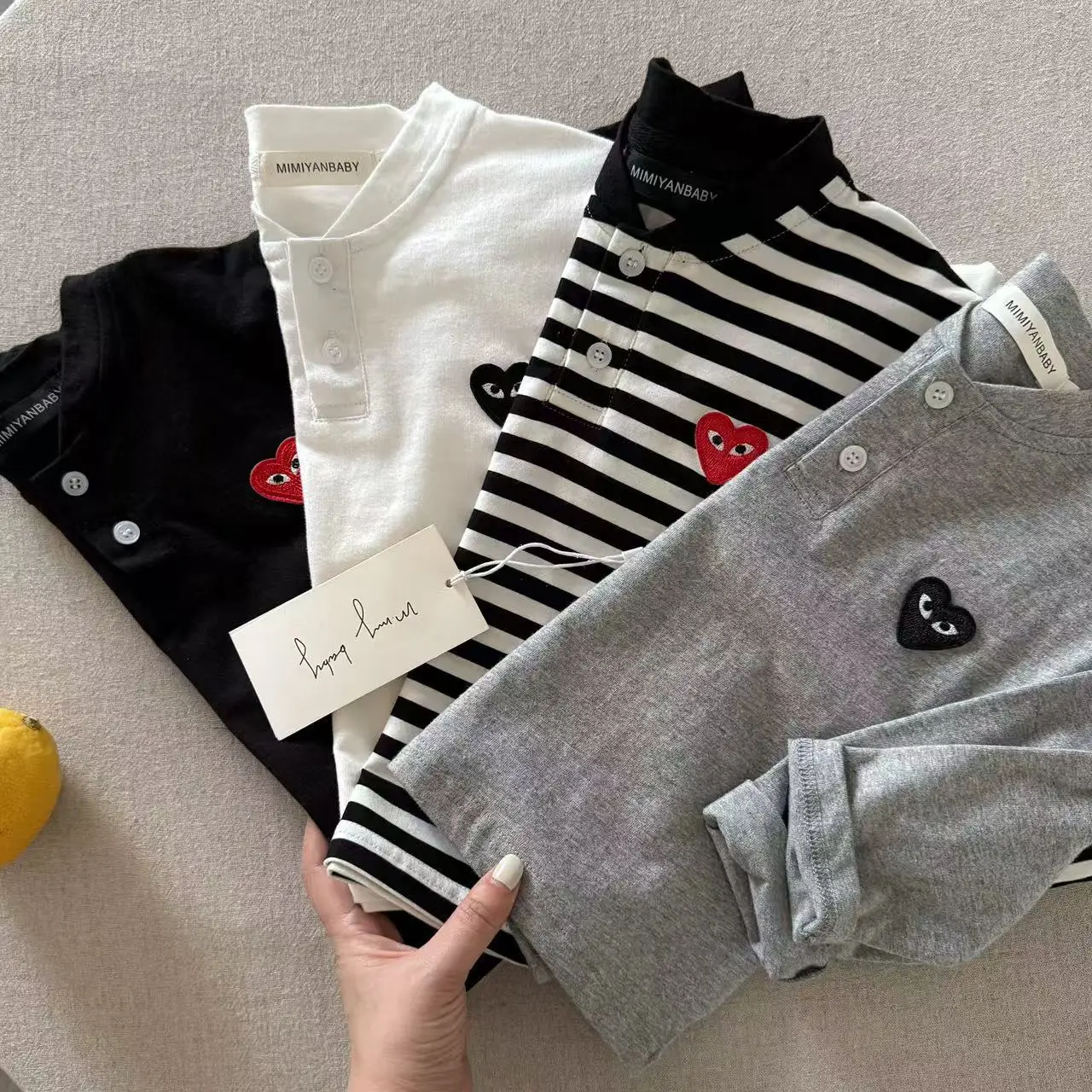 Children's Long Sleeve T-Shirts Set with Heart Design — feature 5