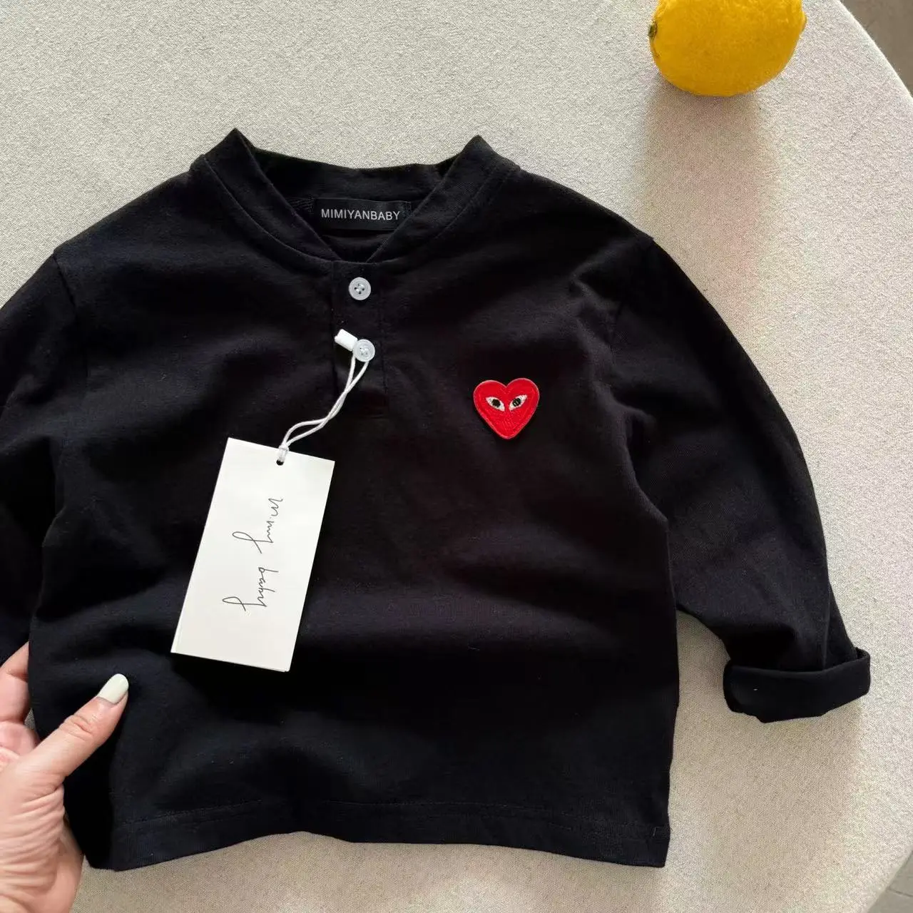 Children's Long Sleeve T-Shirts Set with Heart Design - Image 2