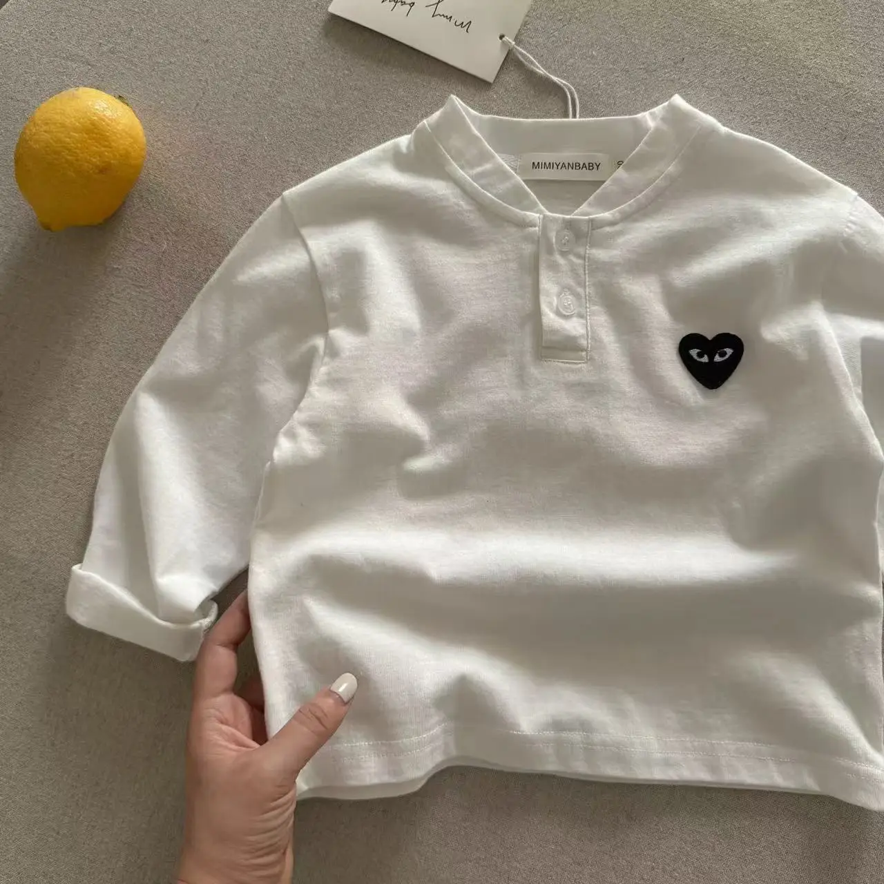 Children's Long Sleeve T-Shirts Set with Heart Design - Image 3