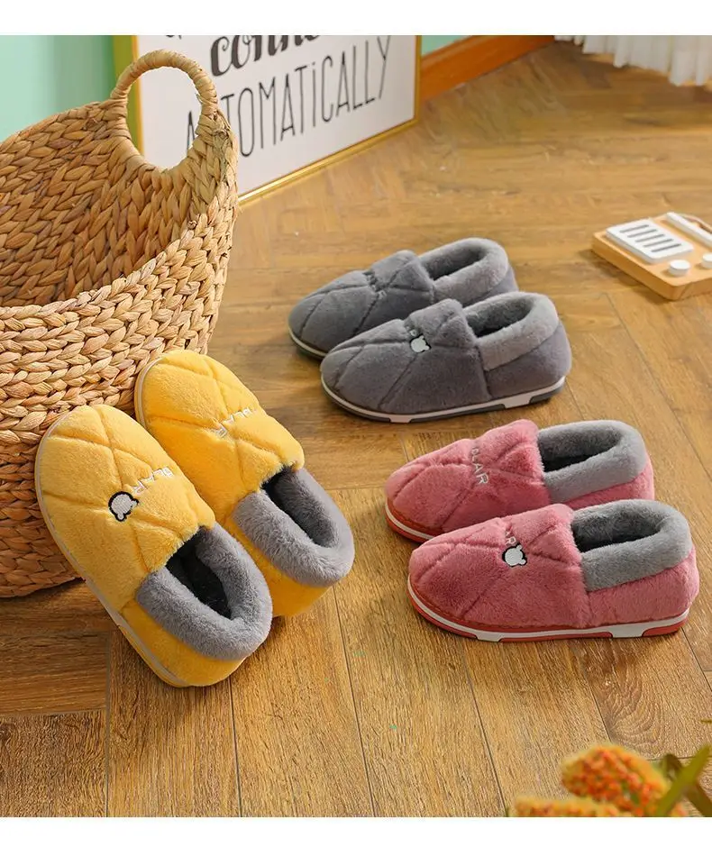 Men's Cotton Slippers for Autumn and Winter, Indoor Home Thick-Soled Warm Non-Slip Plush Cotton Shoes for Women in Winter — feature 18